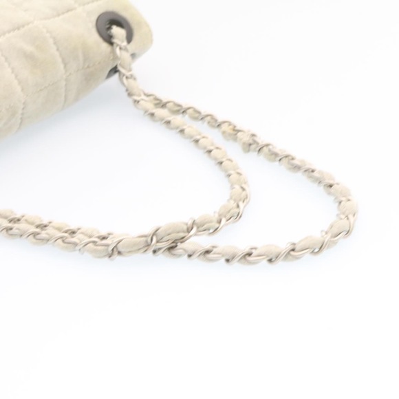 CHANEL Sports Line Choco Bar Double Chain Flap Shoulder Bag Gray CC Auth ai078A - Picture 7 of 10